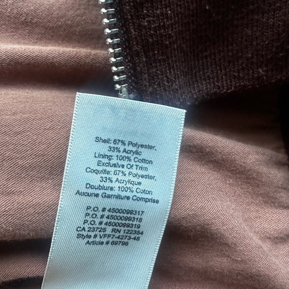 ARITZIA WILFRED FREE Teddy Bomber Brown Sherpa Zip Pockets | size: small - Picture 5 of 6